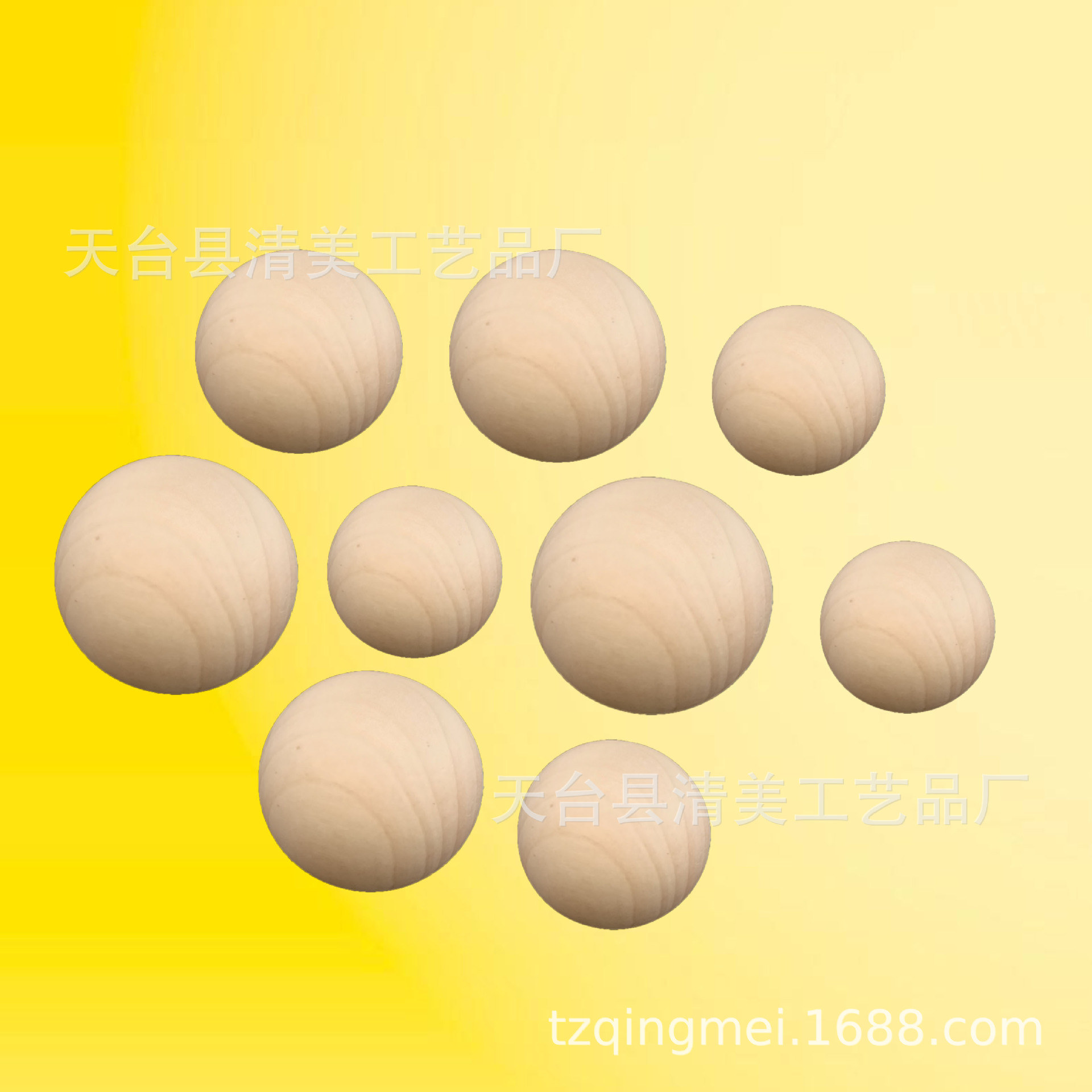 Fábrica al por mayor Bola de loto de madera maciza bola creativa de madera DIY multi-especificación Bola de madera sin agujero