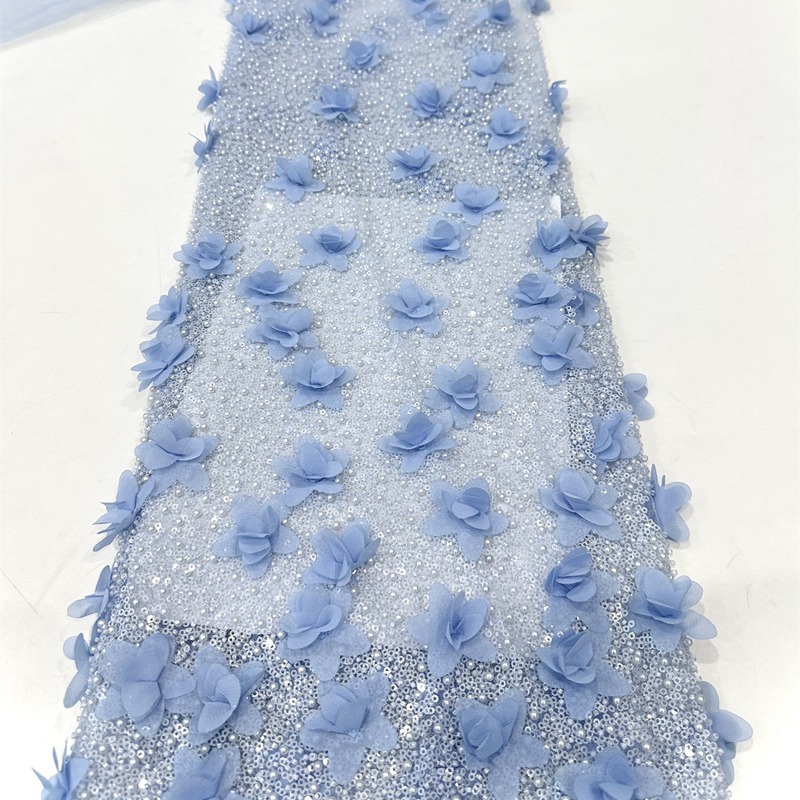 Decalones hechas a mano industria pesada computadora bordada sequinilla bordado tubo de perlas vestido de boda vestido de moda tela de vestido image 3
