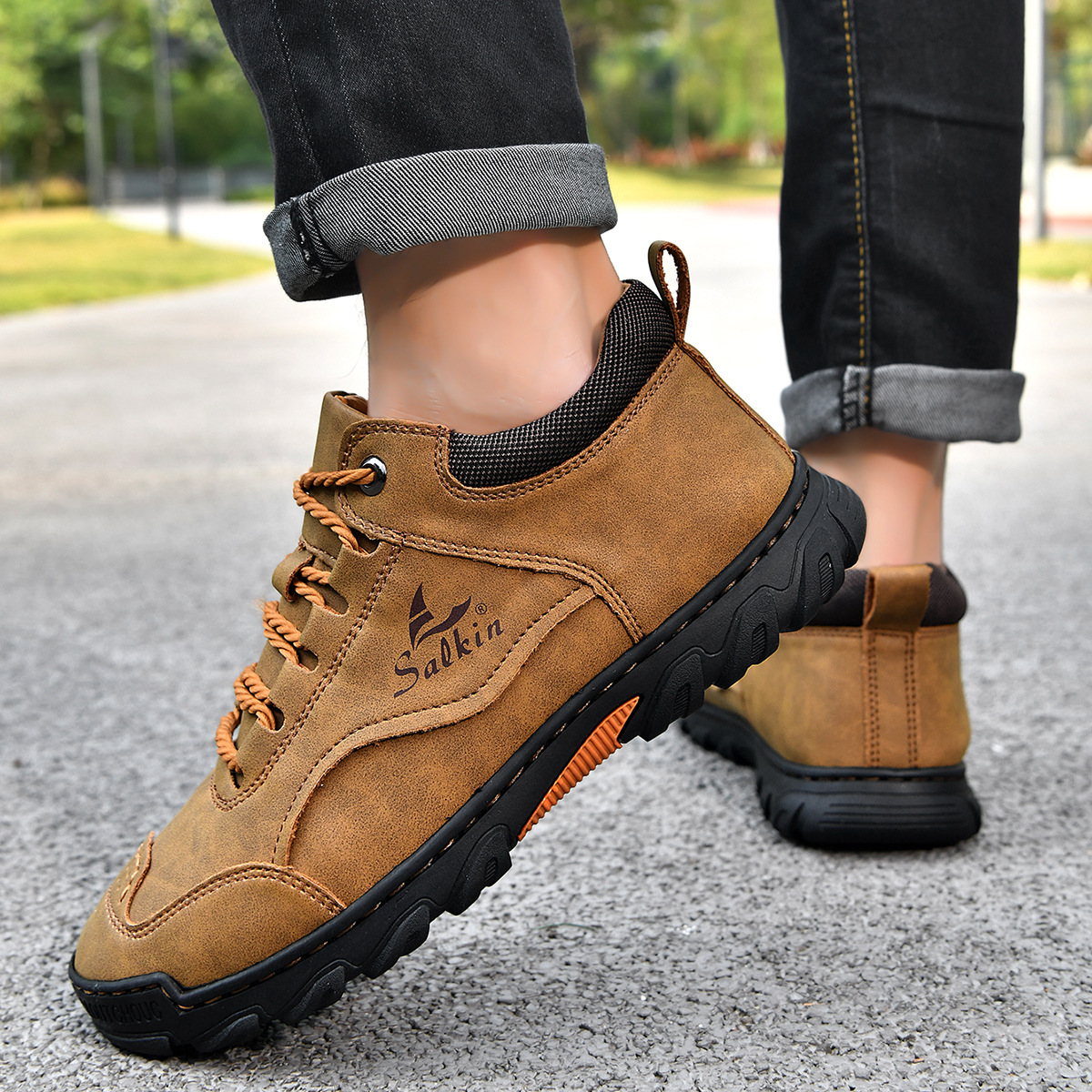 Men's Plus Size Pu Leather Casual Ankle Boots With Lace-up Design_voghion.com