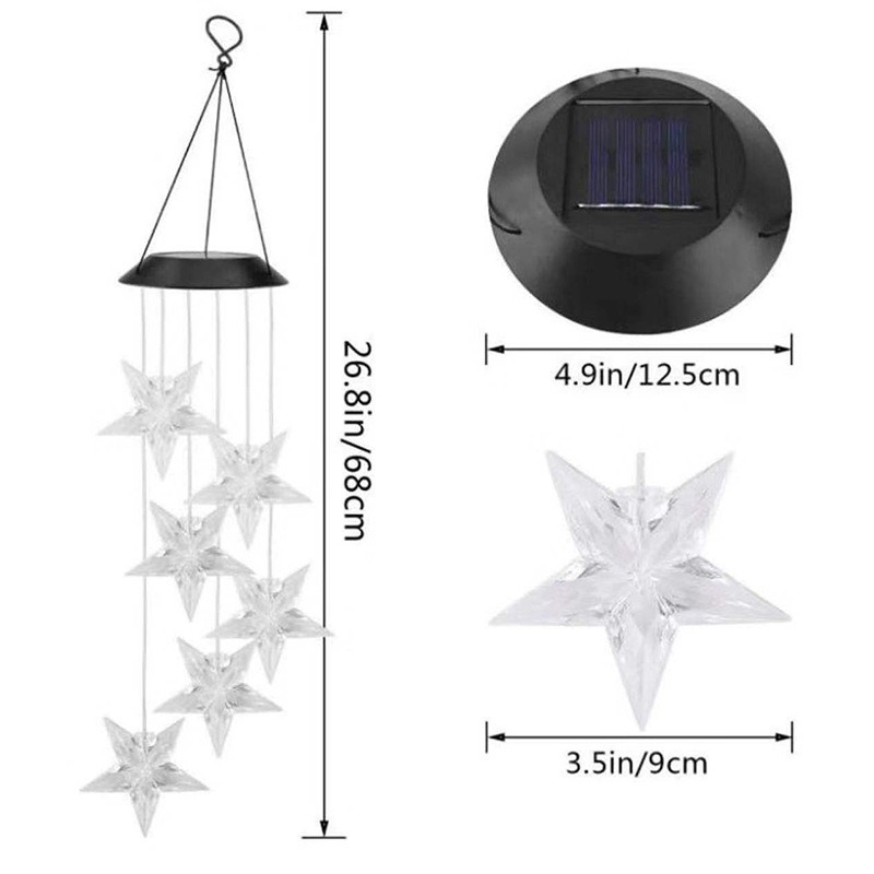 Lámpara solar transfronteriza campana de viento exterior lámpara de campo lámpara de luz LED interior y exterior luz de atmósfera de alta potencia