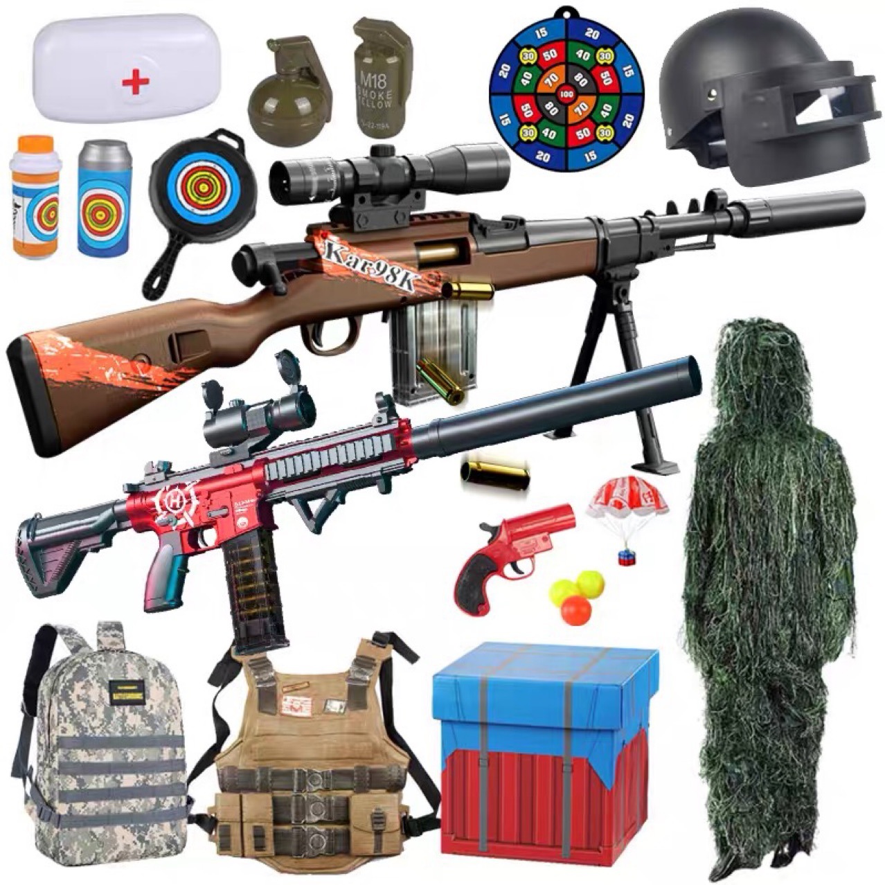 Rifle de Francotirador de Juguete con Balas Suaves AWM 98K Barrett de Plástico, con Expulsión de Casquillos, para Niños