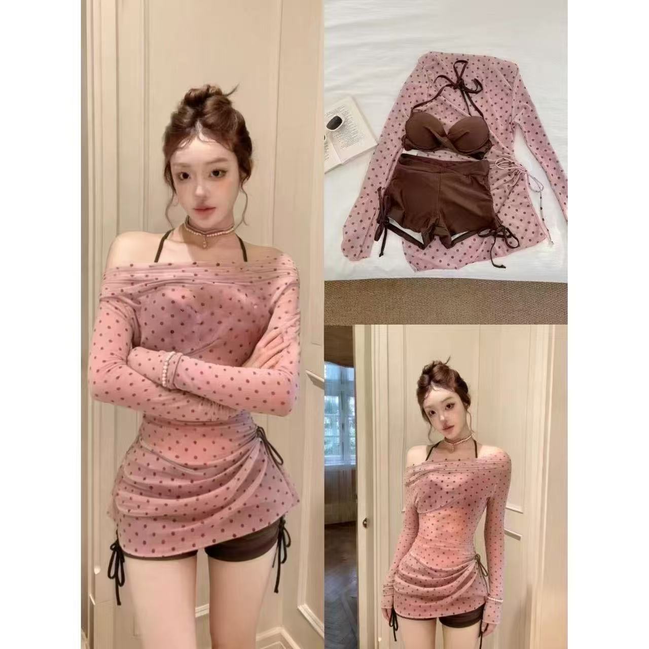 Pink three-piece set / One size fits all