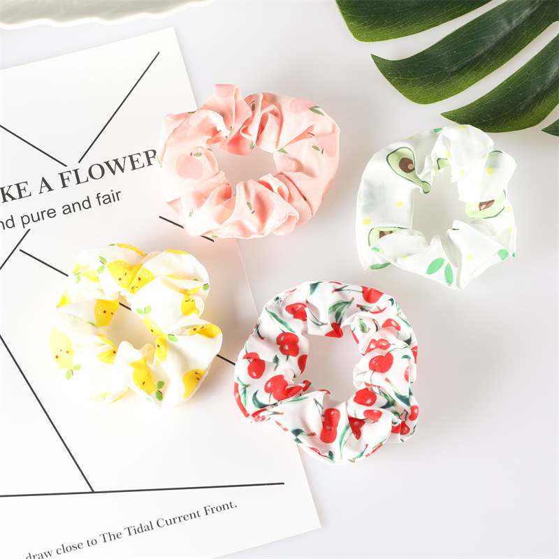 Summer trend element hair circles Korean version of cute fruit…