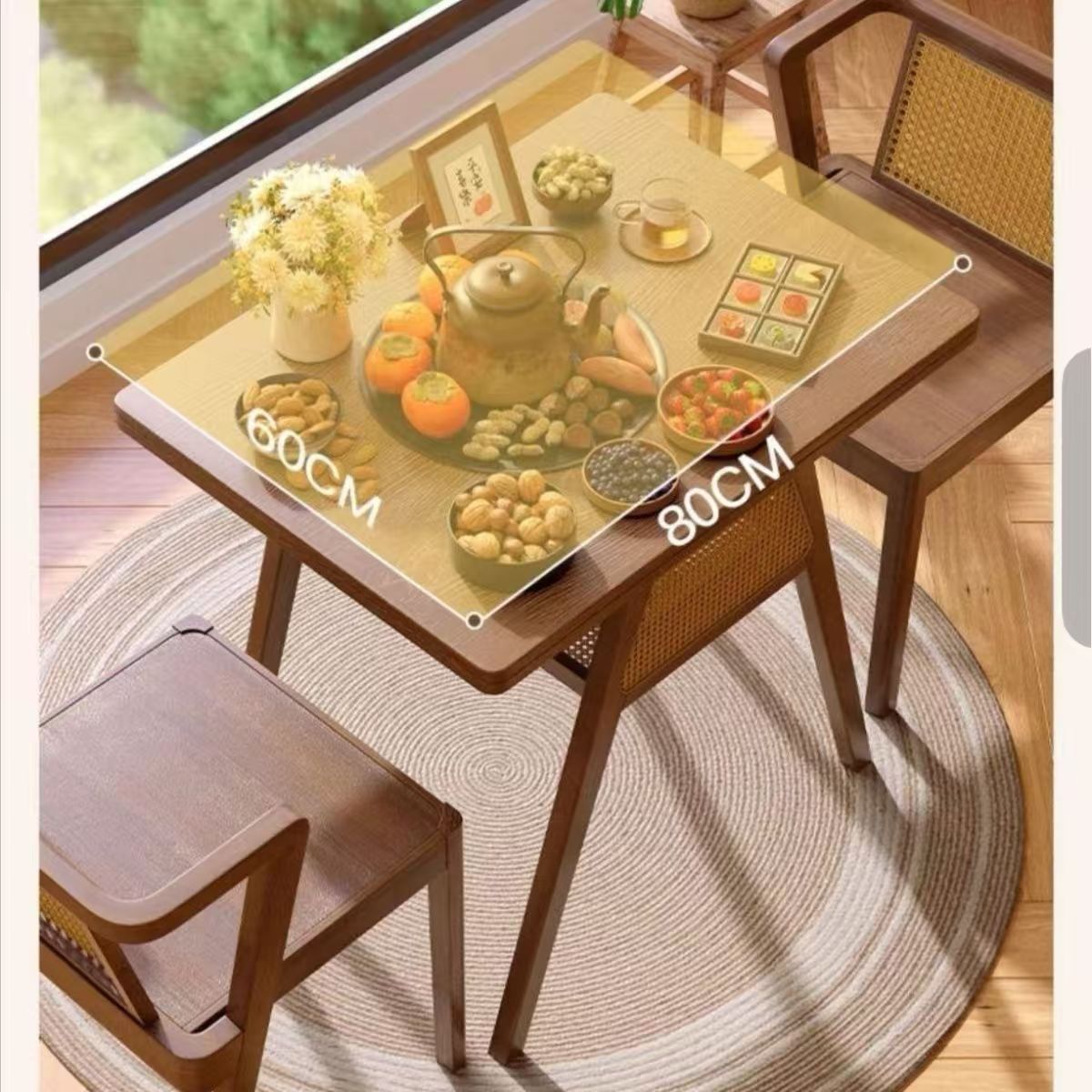Balcony Electric Ceramic Stove for Tea Brewing, One Table and Two Chairs, Internet-Famous Barbecue Small Apartment Three-Piece Set, Living Room Table and Chairs
