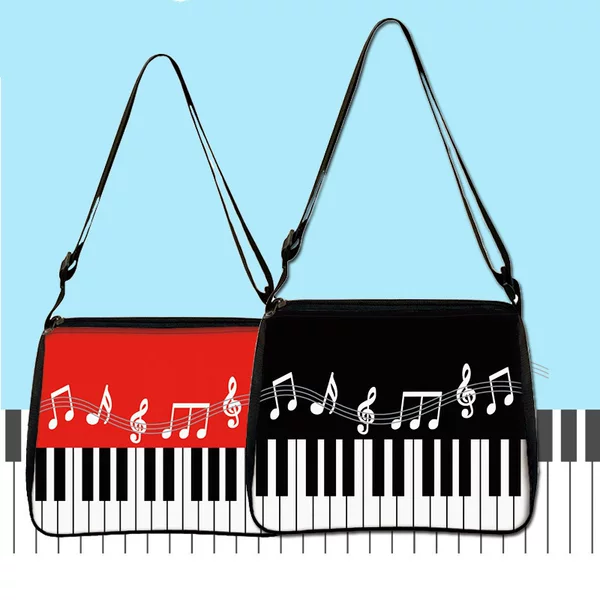 Piano Note Handbag Large Capacity Tote Bag Fashionable Portable Shoulder Crossbody Bag Underarm Adjustable Shoulder Bag