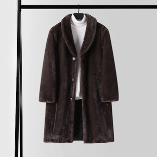 Autumn and Winter Imitation Mink Fur plus size Coat Men's Long Faux Fur Coat Thickened Plush Trendy Coat