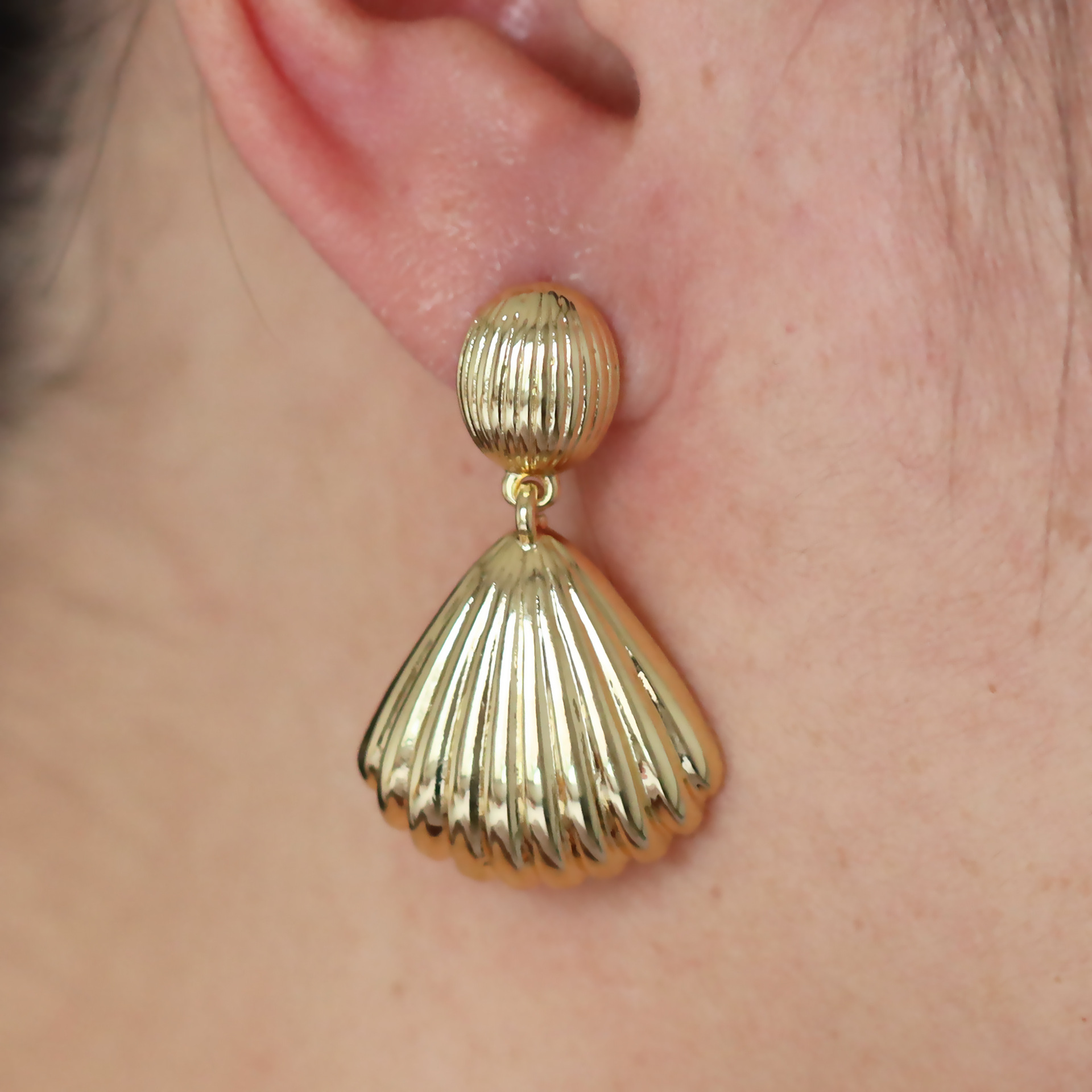 11g Weight Copper Ear Needle Material Drop Earrings Classification 1 Pair Quantity Holiday, Banquet Occasion Copper Material Starfish, Shell Pattern All Seasons Season Women's Gender Plating Design Casual, Elegant, Lady Style 1 Pair Casual Elegant Lady Starfish Shell Plating Copper Drop Earrings 4