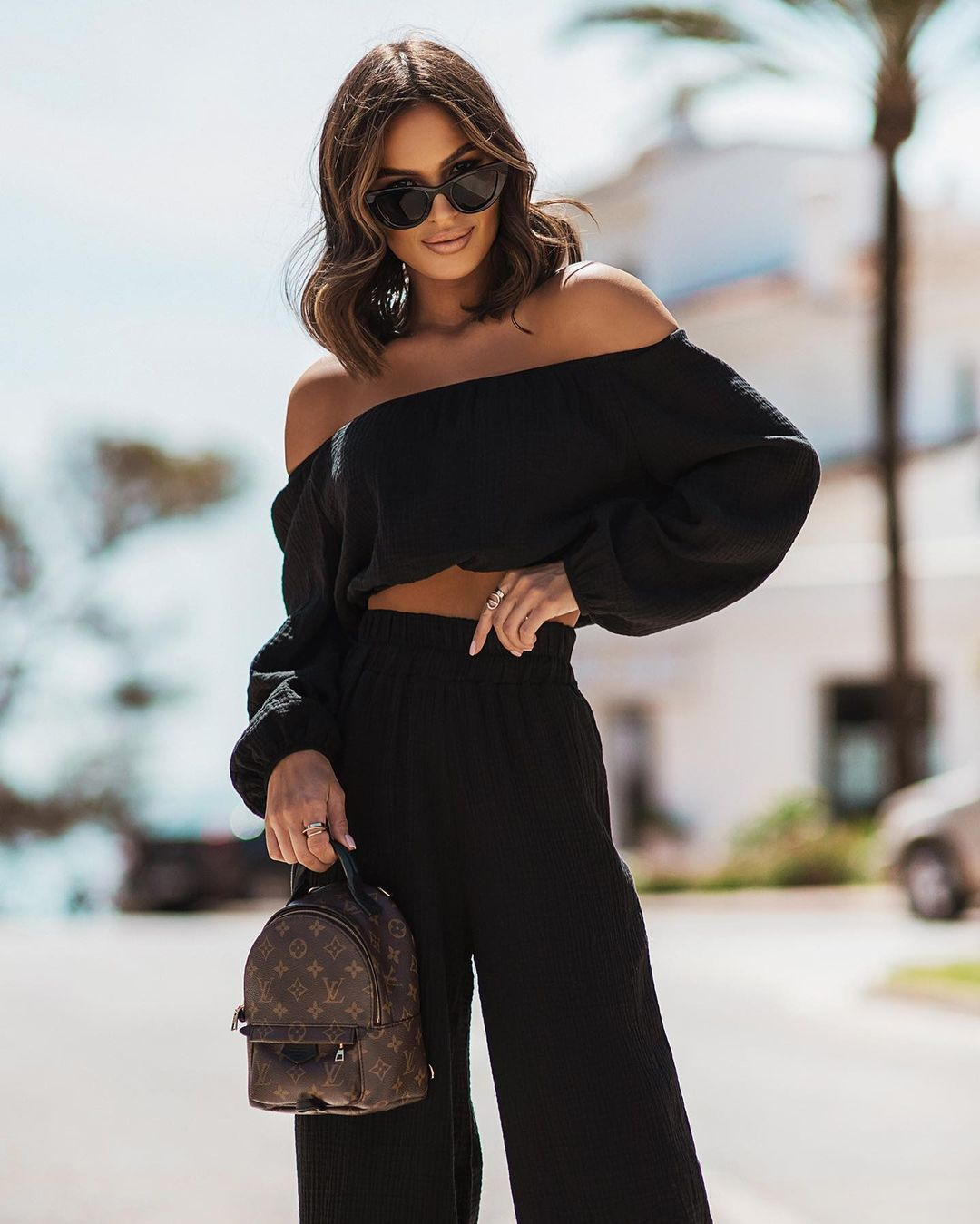 Sexy, Streetwear Style Holiday Daily Women's Sexy Streetwear Solid Color Polyester Pleated Pant Co-ord Set Pants Sets
