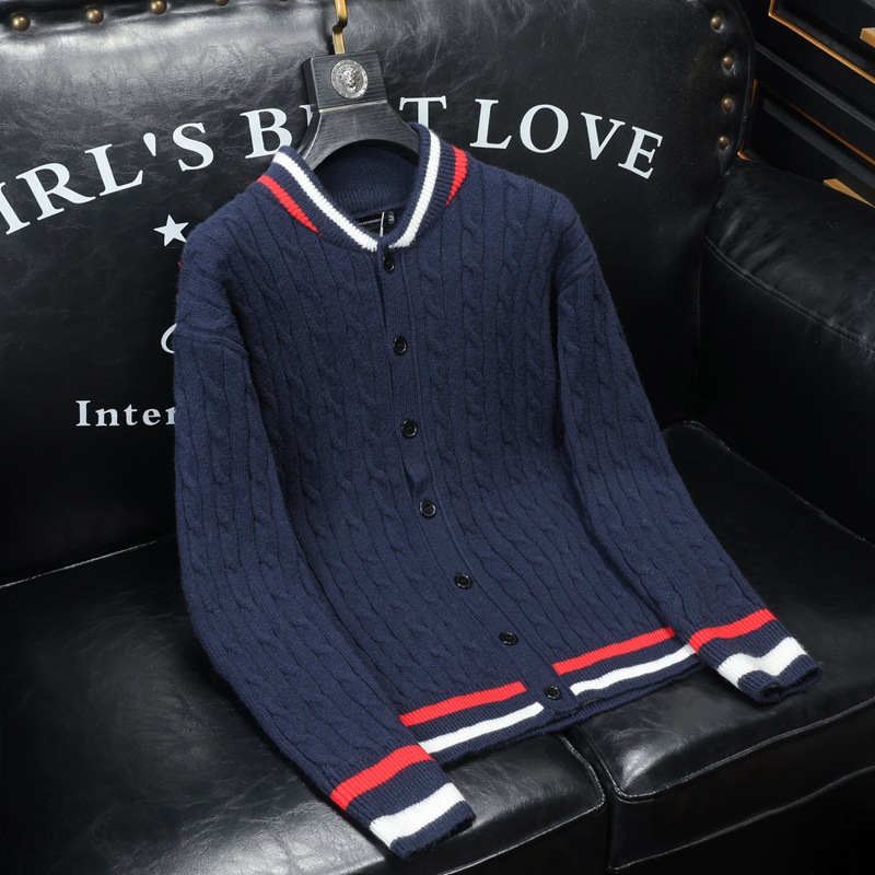 Herrenbekleidung High-End-Modemarke 2024 neue Strickjacke Jacke Herren trendiger lässiger schlanker Pullover Herbst und Winter_voghion.com