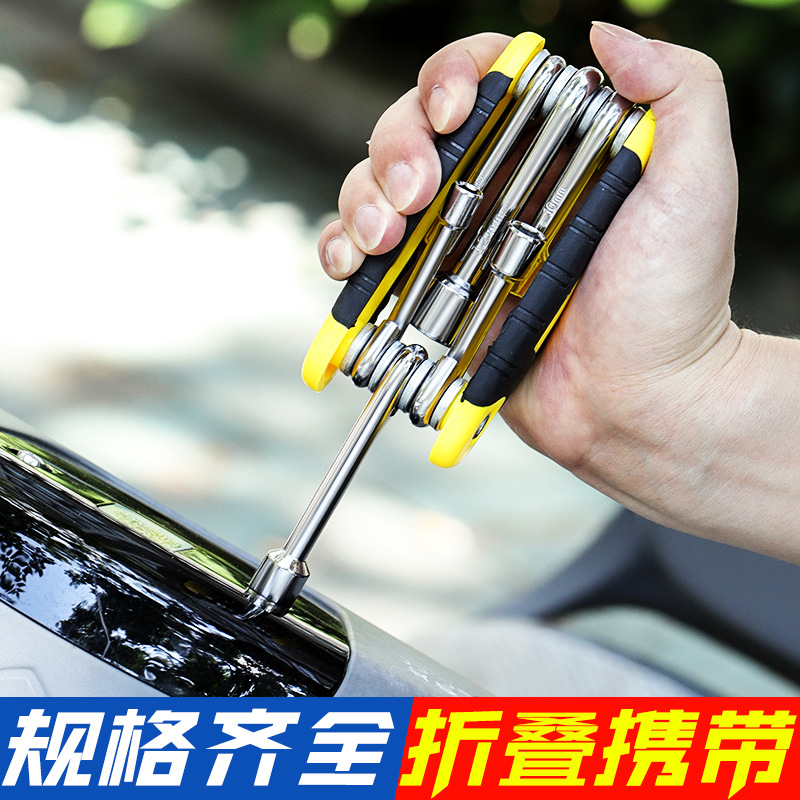 acero de alta dureza lote de tornillo de ciruela plegable hexagonal alargado llave de destornillador métrico plegable hexagonal