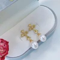 Серьги с пресноводным жемчугом, доступные роскошные высококачественные серьги из серебра 925 пробы с рисовыми бусинами, женские серьги в стиле ins, нишевые дизайнерские серьги оптом