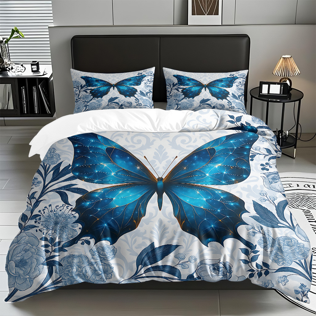 Su propia fábrica suministra directamente una variedad de colchas de impresión digital de mariposa. Comercio electrónico transfronterizo preferido para soportar el modo TEMU JIT.