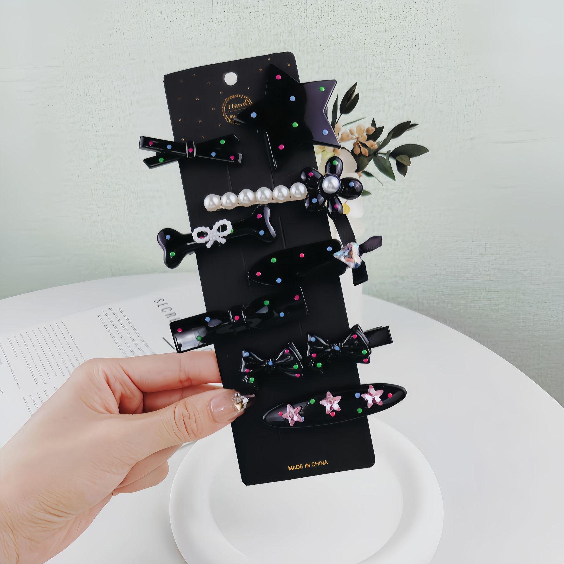 Estrellas niños clip de cabello nueva niñas frente frangeo clip de cabello bebé detrás de la cabeza sensación de metal