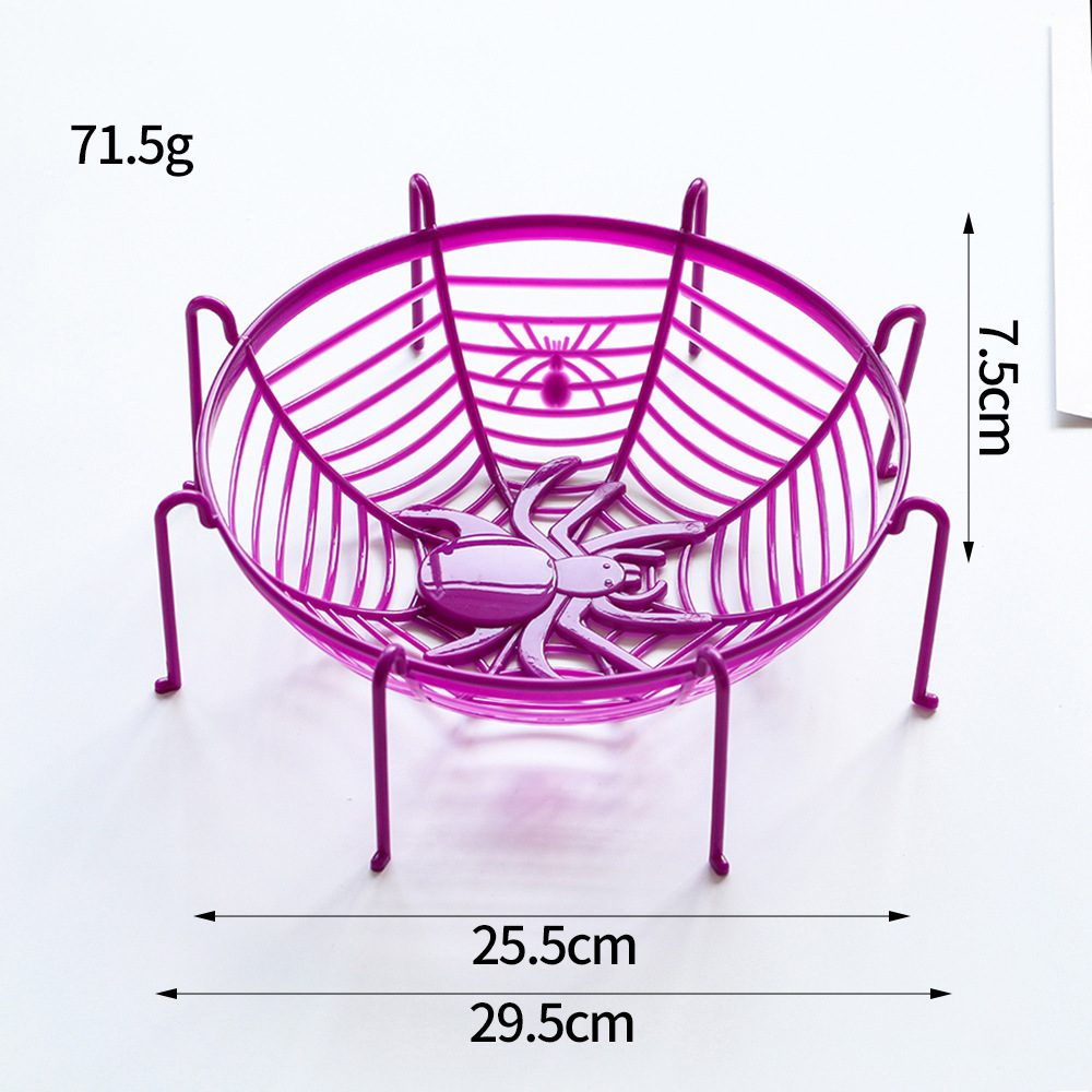 Cesta de frutas de araña de Halloween, bandeja de frutas de araña, esqueleto de araña, bandeja de caramelo, decoración de fiestas, props