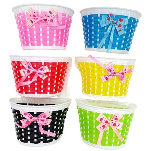 Small Small Scooter Bicycle Semi-handmade Braided Basket Anti-pressure Boutique Car Basket Plastic Braided Riding Supplies