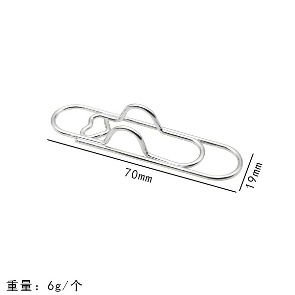 Clip de bolígrafo con forma de corazón colorido transfronterizo, clip de metal multifuncional creativo para cuaderno, portalápices portátil, accesorio para cuaderno, artículo de papelería.