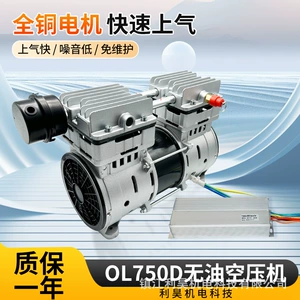Lihao Electromechanical DC 24V48V yağsız hava kompressoru Ol750D böyük axın səssiz porşenli