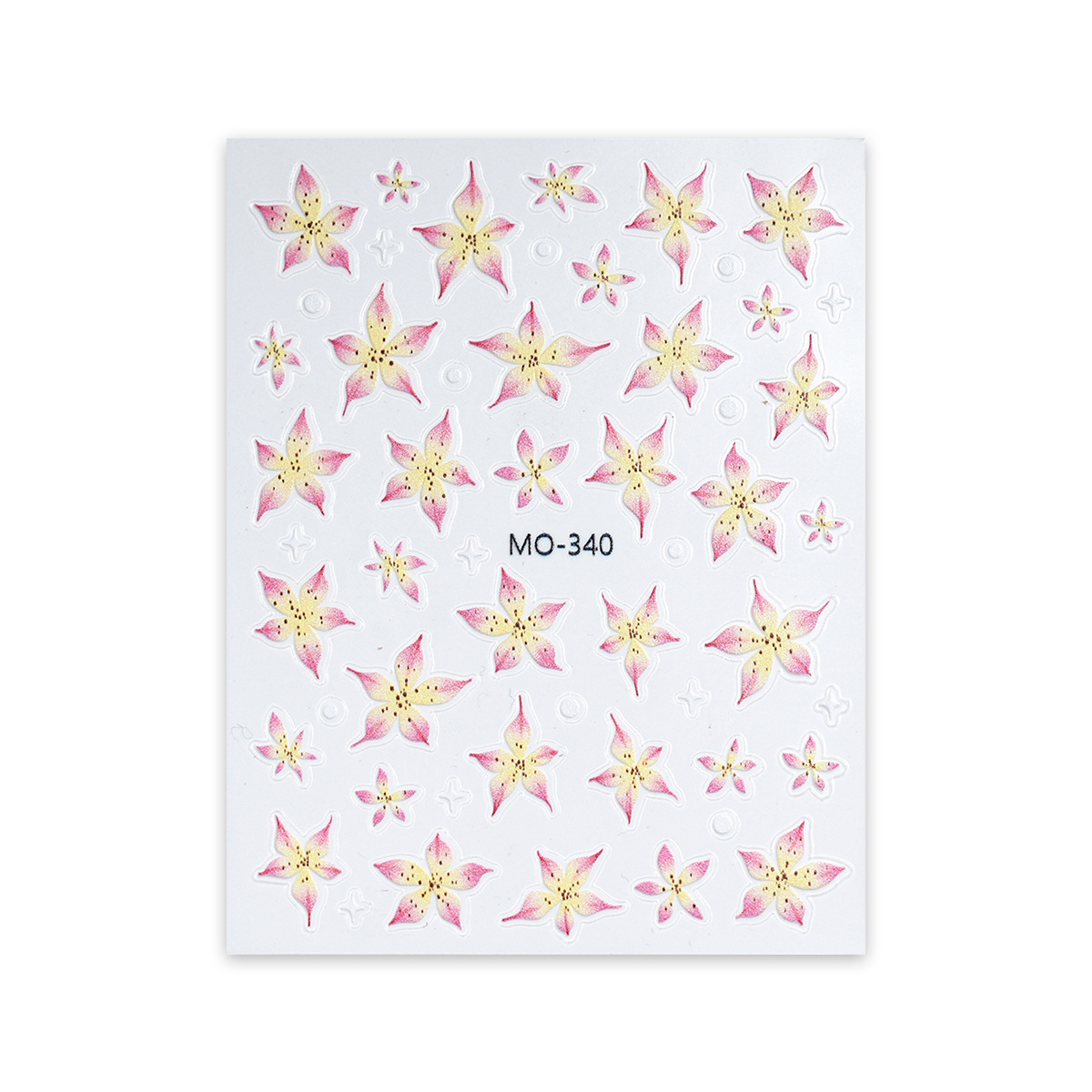 Douyin Xiaohongshu estilo caliente a través del hielo lirio pegatina de uñas en relieve tridimensional flor de hielo pegatina de uñas fina y dura joyería