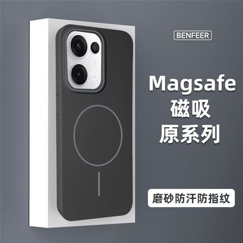 OPPO Reno14 細いサークル磁気電話ケース肌の感触 FindX8ultra クリエイティブ通気性冷却ハードケースに適しています|undefined