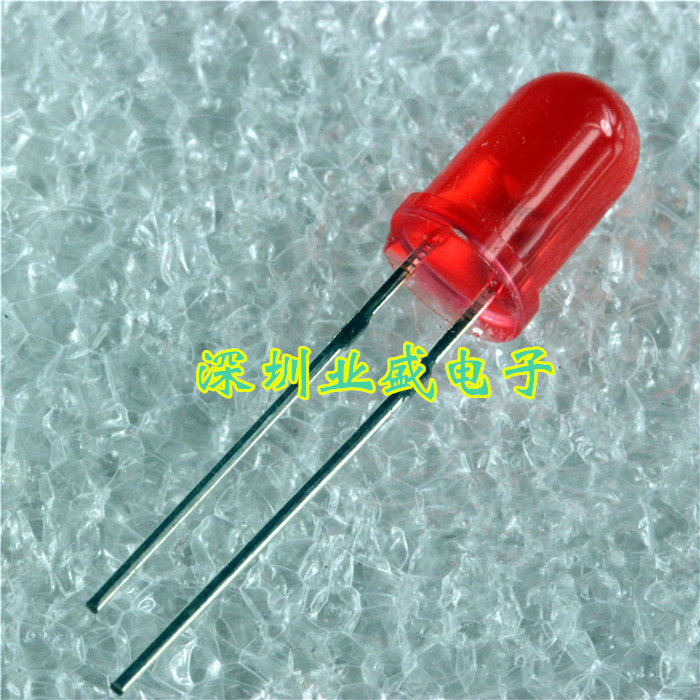 5MM 红发红光  红发红  发光二极管 红色LED F5 长脚