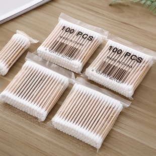 Disposable double-headed cotton swab bamboo stick makeup cotton swab cleaning cotton swab bag sanitary cotton swab factory direct sales