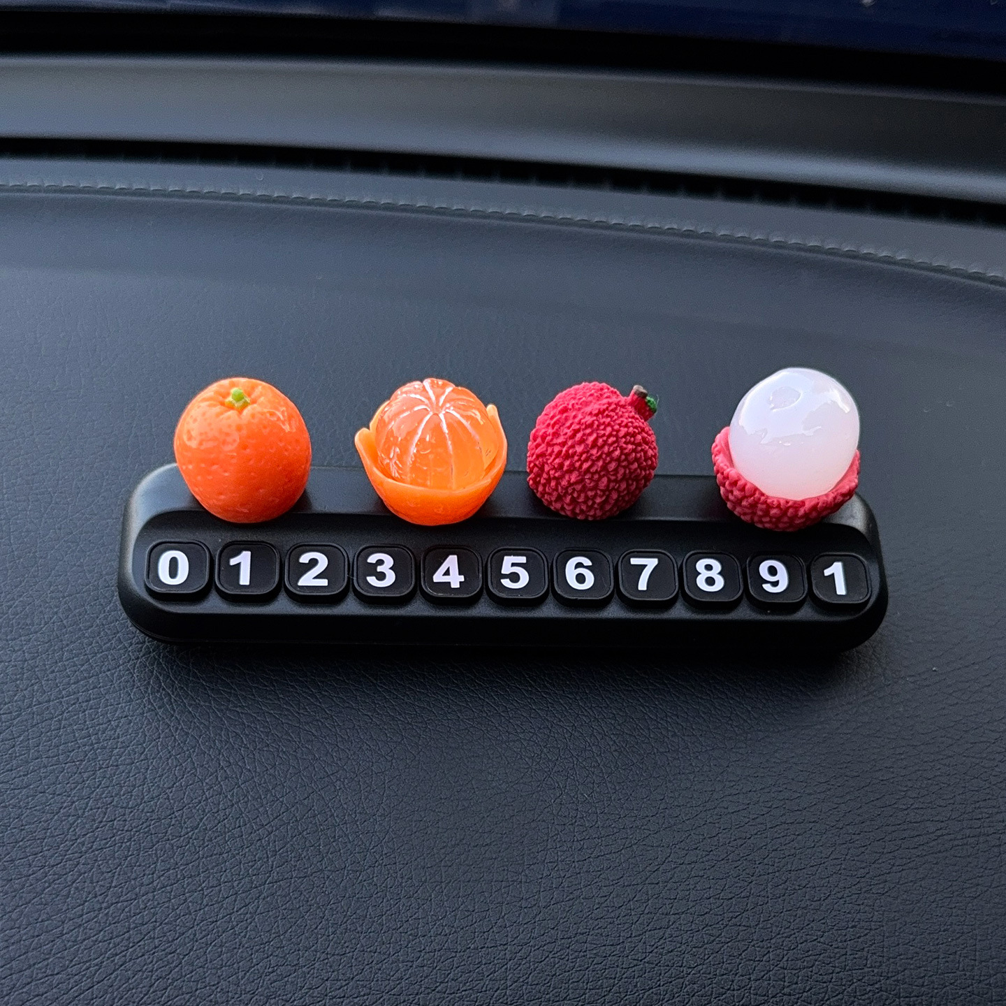 Good Luck and Prosperity Lychee Orange Temporary Parking Number Plate Car Creative Car Phone Number Plate Decoration Ornament