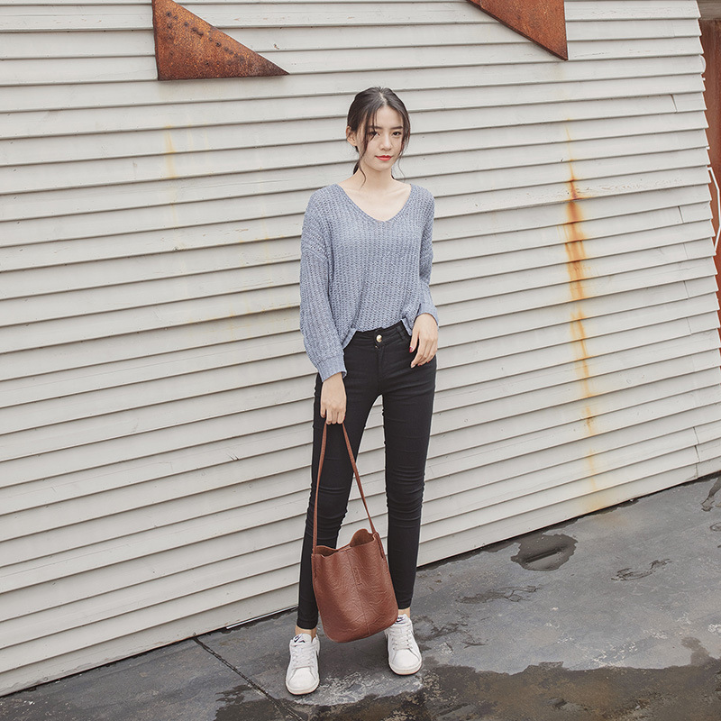 2023 nuevo retro cubo bolsa de Gamuza aceite cuero bolso mensajero bolsa de las mujeres bolsa de compras de gran capacidad