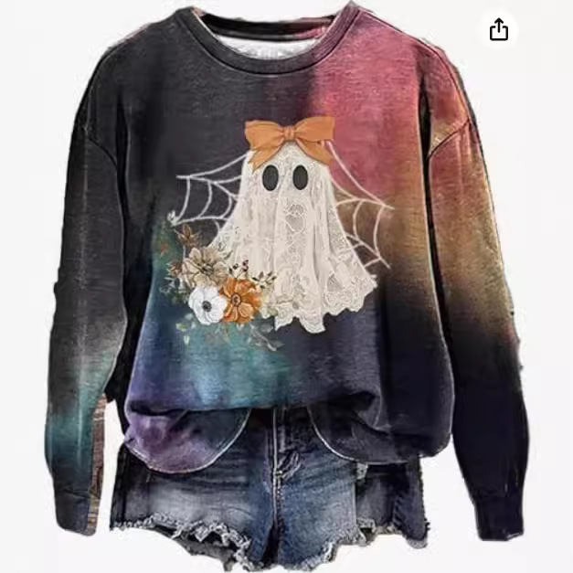New Halloween European and American men and women with round neck sweater long sleeve 3D digital printing hot foreign trade