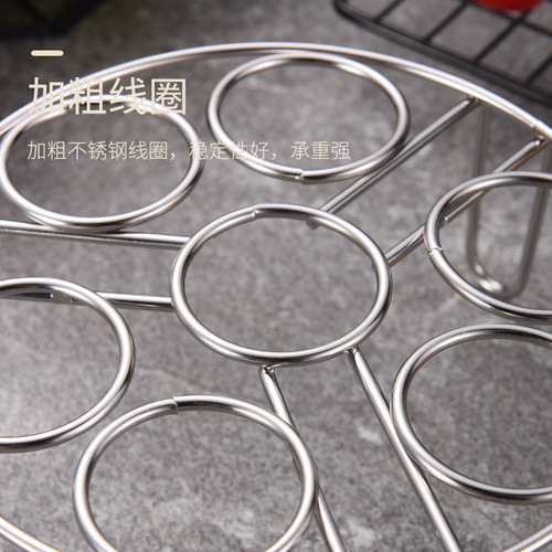 Stainless steel steamed egg rack single layer double layer overlapping egg rack household water-proof high-foot steamer steamer triangle steaming rack