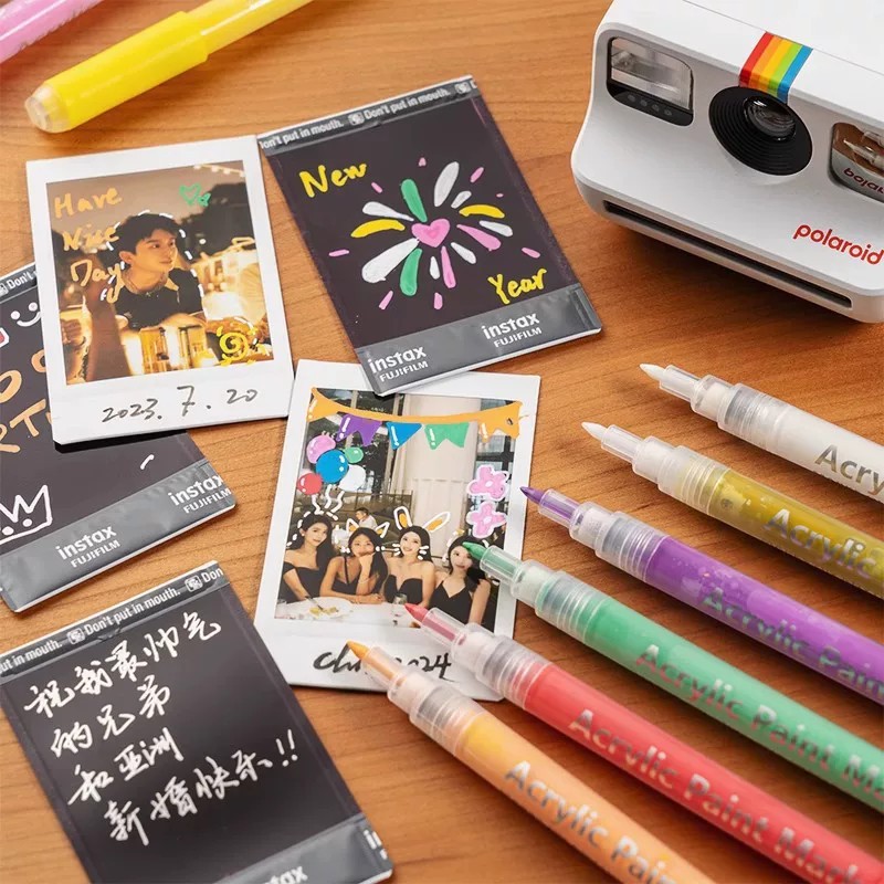 High-Gloss Acrylic Marker Pen, Waterproof, Quick-Drying, Signature Pen, Polaroid Photo Paper Graffiti Pen, 48 Colors, Special Hard Tip