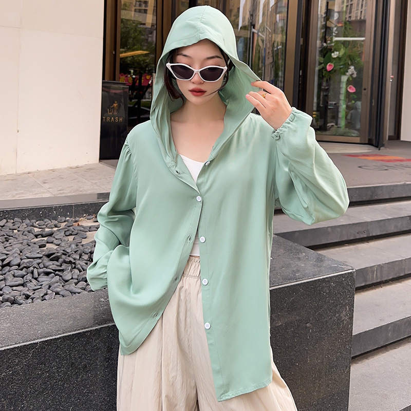 Hooded Sun Protection Clothing for Women, Summer Thin Long-Sleeve Cardigan, Stylish Tie-Up Jacket, Plus-Size Loose Air-Conditioning Shirt, Trendy Hooded Sun Protection Clothing for Women, Summer Thin Long-Sleeve Cardigan, Stylish Tie-Up Jacket, Plus-Size Loose Air-Conditioning Shirt, Trendy