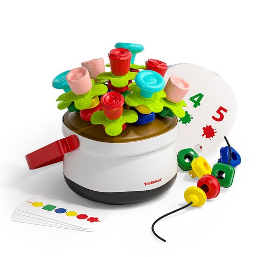 Tebaoer children's floral art, mushroom nails, beads, toddler puzzle toys, kindergarten hands-on multi-functional educational toys