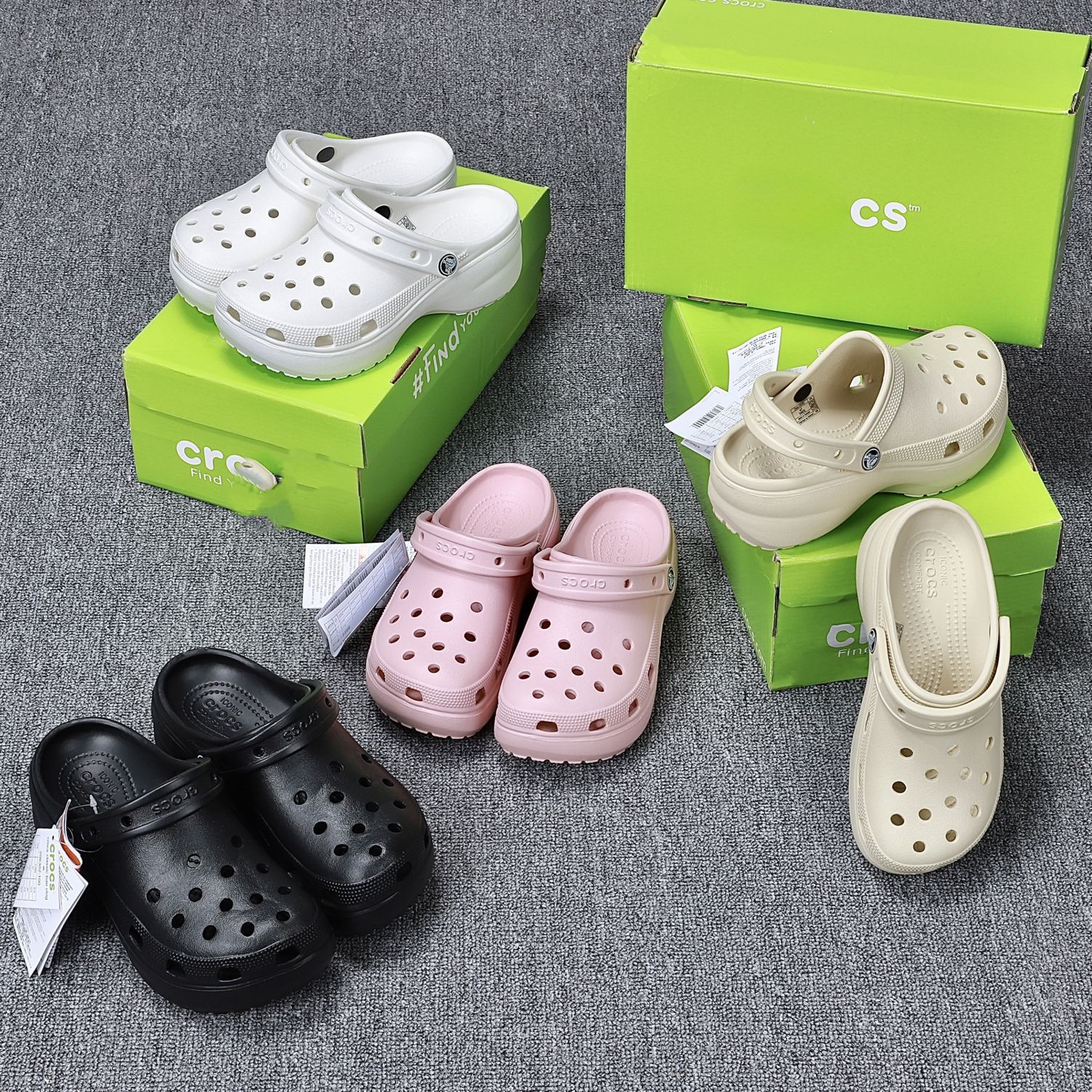 cros云朵洞洞鞋女中跟明星厚底增高凉鞋沙滩鞋软底包头拖鞋外穿