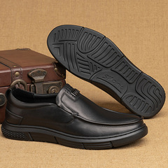 Top layer cowhide men's casual single-layer shoes business men's leather shoes work shoes breathable flat-heeled men's shoes one-piece delivery