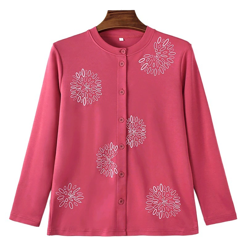 Кардиган, осенняя рубашка, из чистого хлопка, с длинными рукавами, на пуговицах, топ больших размеров для женщин среднего и старшего возраста, свободный, удобный, дышащий.