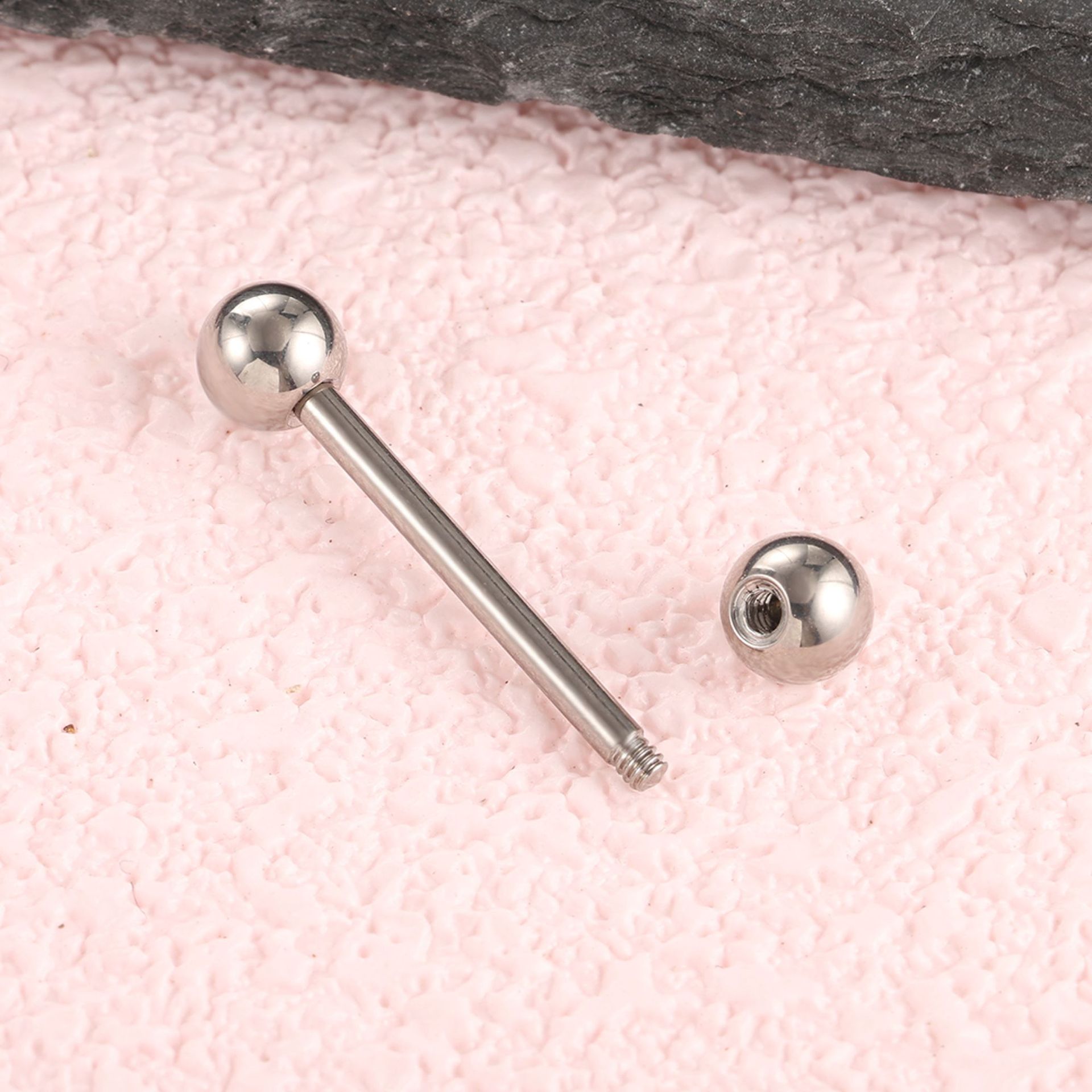 1 Piece F136 Titanium External Thread Double-Ended Ball Tongue Stud Basic Model 16g Multiple Sizes Body Piercing Jewelry detail image 7