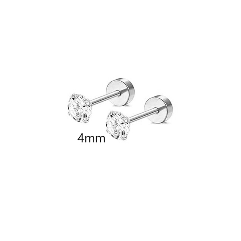Orecchini piercing in acciaio inossidabile all'ingrosso da 2-5 mm, a quattro punte, in zircone, per naso e labbro, gioielli per le orecchie_voghion.com