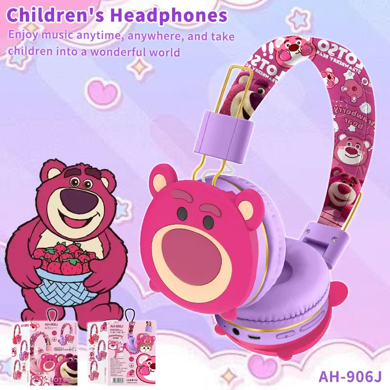 Nuevo comercio exterior transfronterizo serie AH - 906 auriculares Bluetooth para niños deportes animados lindos plegables