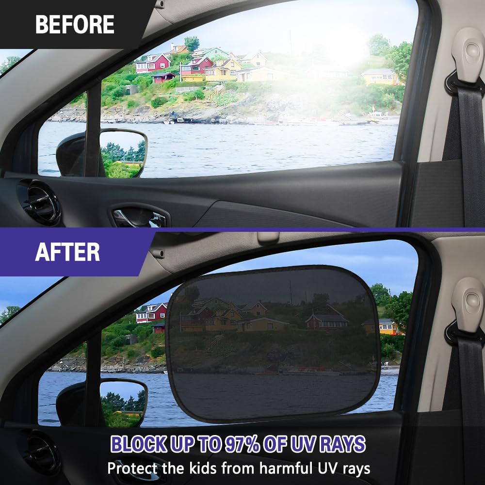 New PVC mesh electrostatic sunshade for side windows, full-glazed anti-glare adhesive car sunshade