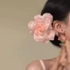 5621 Gradient Silk Flower Rose Hairpin-Pink
