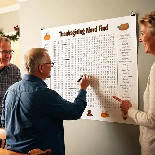 Practical Jumbo Thanksgiving Word Search Poster
