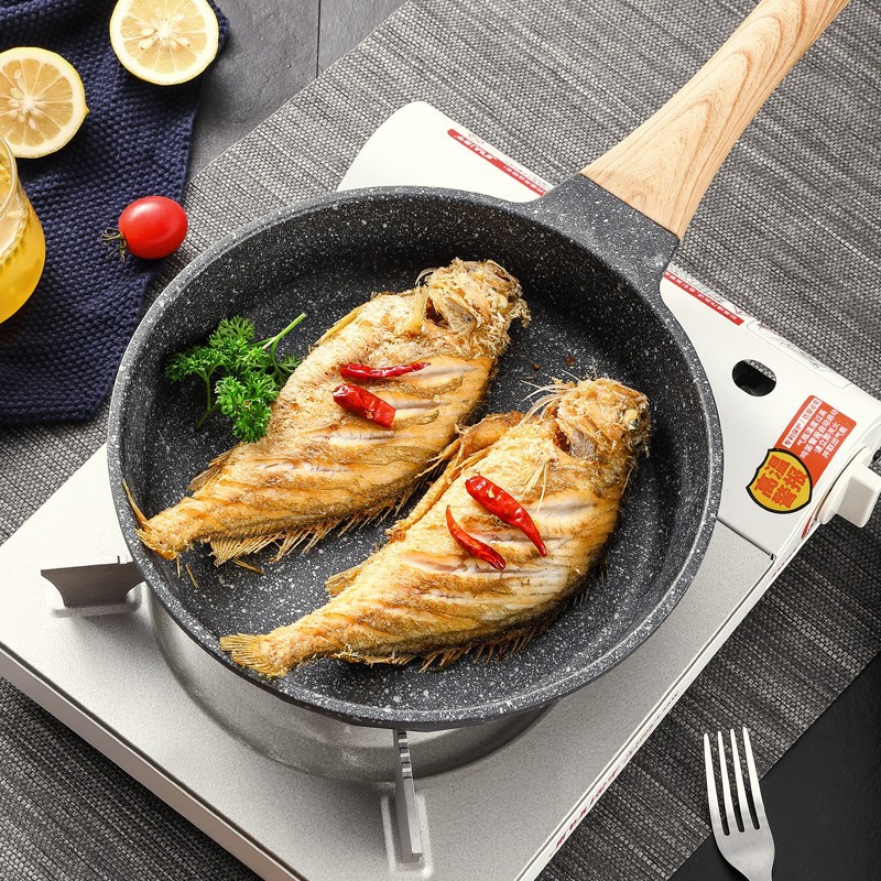 Sartenes antiadherentes de piedra médica, sartén de profundización doméstica, sartén de filete, tortilla de huevo, sartén, exclusivo transfronterizo, envío al por mayor