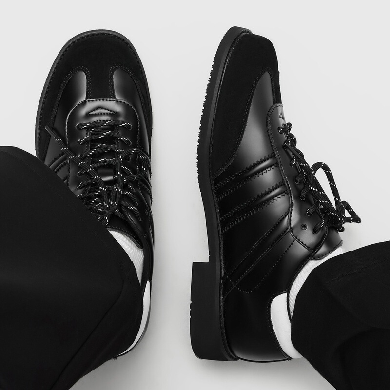 Classic German Training Shoes for Men, Trendy Versatile Sports Casual Low-Top Sneakers, British Style Work Commute Leather Shoes 25628