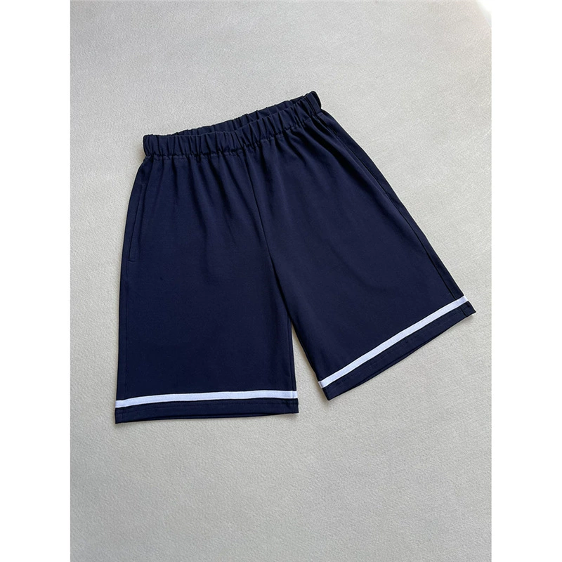 Uniform, blue thin summer trousers, elastic shorts for elementary school students