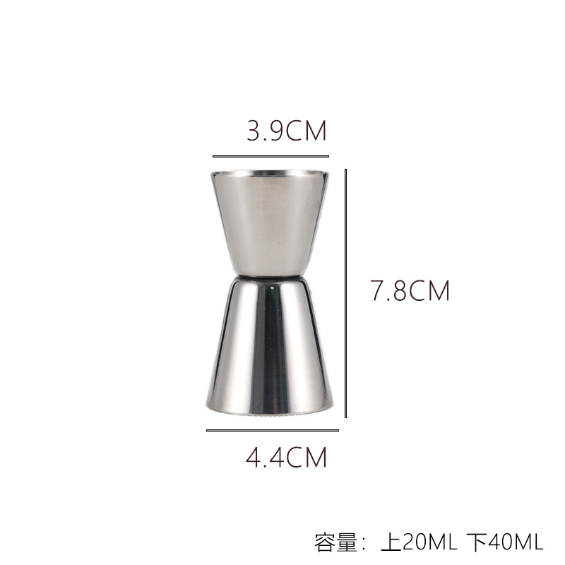Taza medidora de acero inoxidable de doble cara con escala, taza de 30/60 onzas, herramienta para mezclar en bar, taza medidora