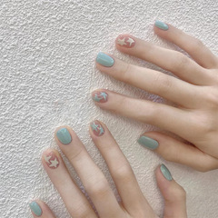 【Wuminghai】Eagle Eye Early Spring Milky Blue Wearable Ice-Glass Star Beauty Nail Sticker Pure Desire Young Girl Nail Sticker