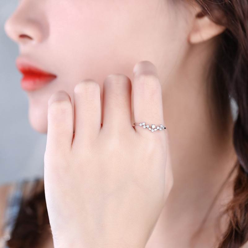 S  스타 링 패션 트렌디 한 오프닝 조정 가능한 빛 럭셔리 절묘한 링 새로운 손 보석 도매