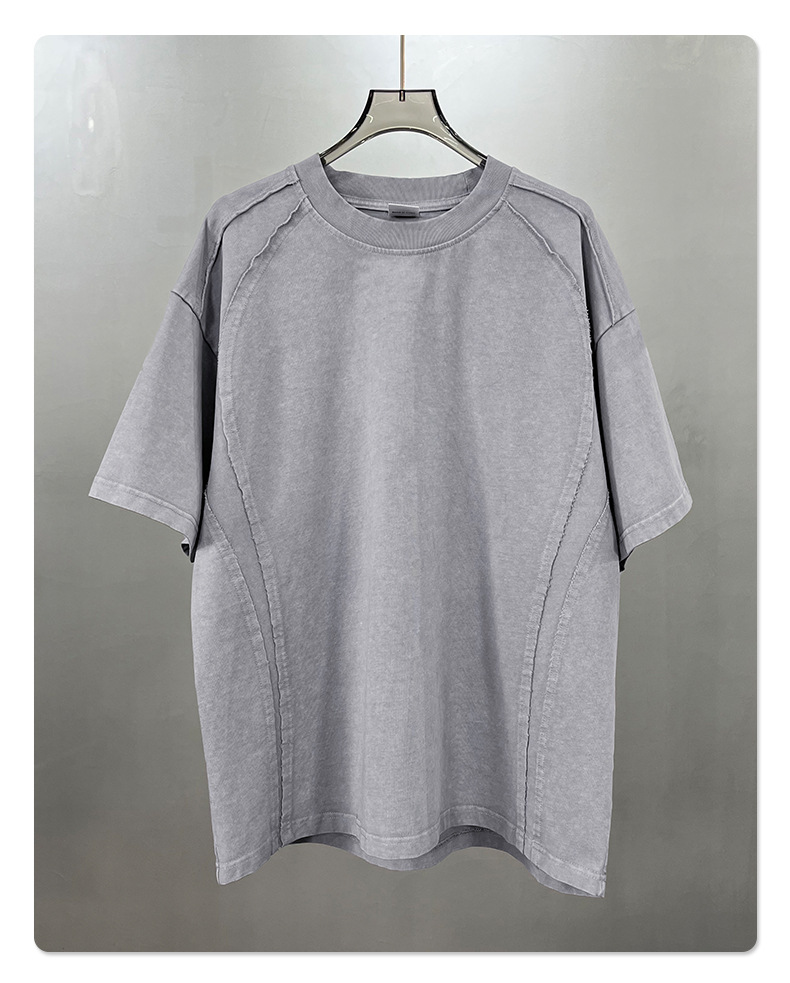 T-shirt uomo a maniche corte in cotone effetto snow-wash_voghion.com