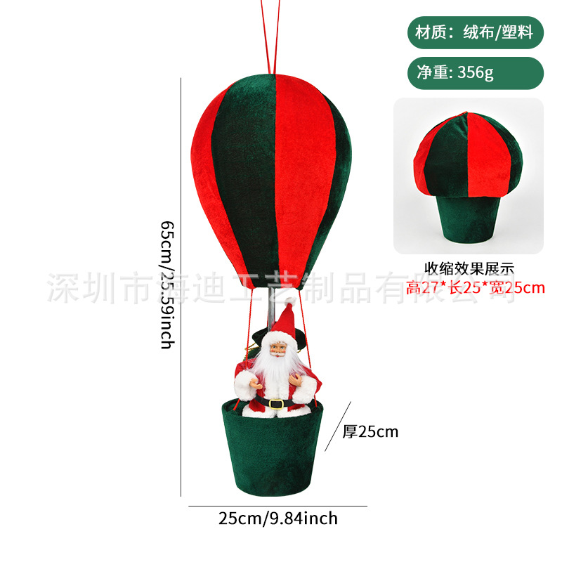 Decoraciones de Navidad paracaídas telescópicos pan de jengibre hombre globo caliente colgante regalo ventana decoración