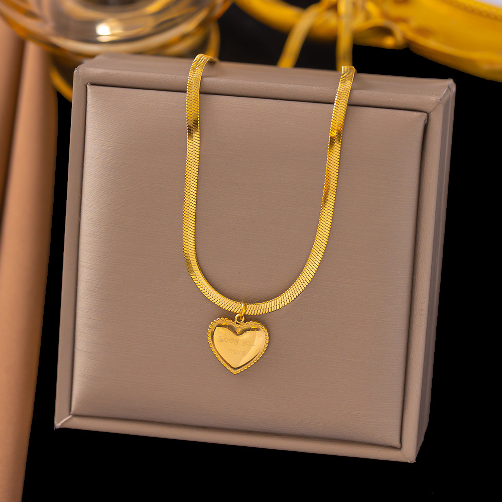 【XLH632】하트 모양 목걸이 골드